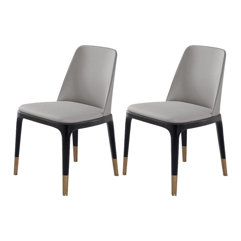 Industrial Dining Accent Chair Upholstered Indoor Chair in Gray Armless 2 Piece Set Clearhalo 'Dining Chairs' 'Dining Tables & Seating' 'dining_chair' 'furn' 'furn_dining_chair' 'Furniture' 'Kitchen & Dining Furniture' 6544248