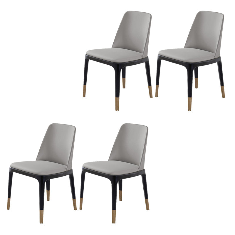 Industrial Dining Accent Chair Upholstered Indoor Chair in Gray Armless 4 Piece Set Clearhalo 'Dining Chairs' 'Dining Tables & Seating' 'dining_chair' 'furn' 'furn_dining_chair' 'Furniture' 'Kitchen & Dining Furniture' 6544250