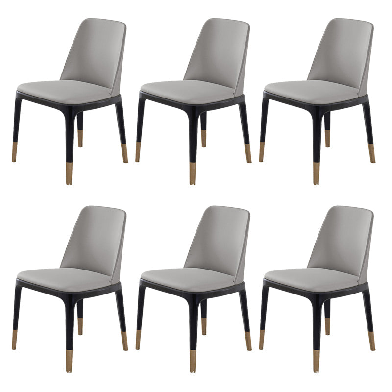 Industrial Dining Accent Chair Upholstered Indoor Chair in Gray Armless 6 Piece Set Clearhalo 'Dining Chairs' 'Dining Tables & Seating' 'dining_chair' 'furn' 'furn_dining_chair' 'Furniture' 'Kitchen & Dining Furniture' 6544251