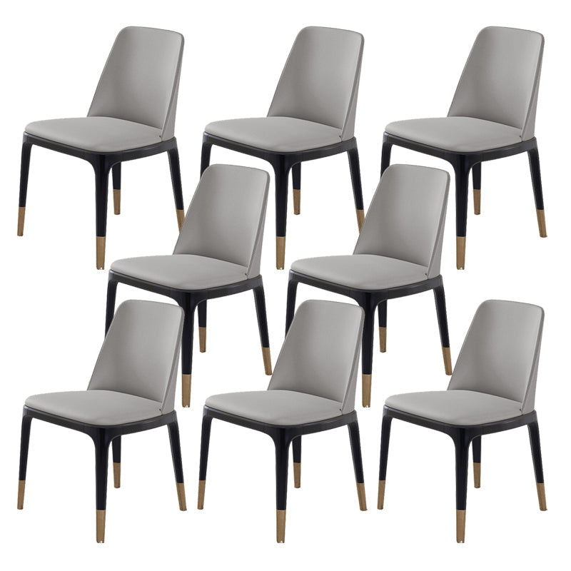 Industrial Dining Accent Chair Upholstered Indoor Chair in Gray Armless 8 Piece Set Clearhalo 'Dining Chairs' 'Dining Tables & Seating' 'dining_chair' 'furn' 'furn_dining_chair' 'Furniture' 'Kitchen & Dining Furniture' 6544252