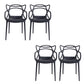 Open Back Dining Arm Chair Modern Indoor-Outdoor Plastic Chair
