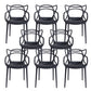 Open Back Dining Arm Chair Modern Indoor-Outdoor Plastic Chair