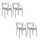 Open Back Dining Arm Chair Modern Indoor-Outdoor Plastic Chair