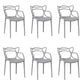Open Back Dining Arm Chair Modern Indoor-Outdoor Plastic Chair