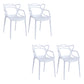 Open Back Dining Arm Chair Modern Indoor-Outdoor Plastic Chair