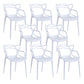 Open Back Dining Arm Chair Modern Indoor-Outdoor Plastic Chair