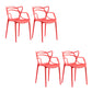 Open Back Dining Arm Chair Modern Indoor-Outdoor Plastic Chair