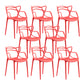 Open Back Dining Arm Chair Modern Indoor-Outdoor Plastic Chair