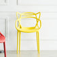 Open Back Dining Arm Chair Modern Indoor-Outdoor Plastic Chair