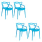 Open Back Dining Arm Chair Modern Indoor-Outdoor Plastic Chair