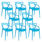 Open Back Dining Arm Chair Modern Indoor-Outdoor Plastic Chair