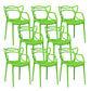 Open Back Dining Arm Chair Modern Indoor-Outdoor Plastic Chair