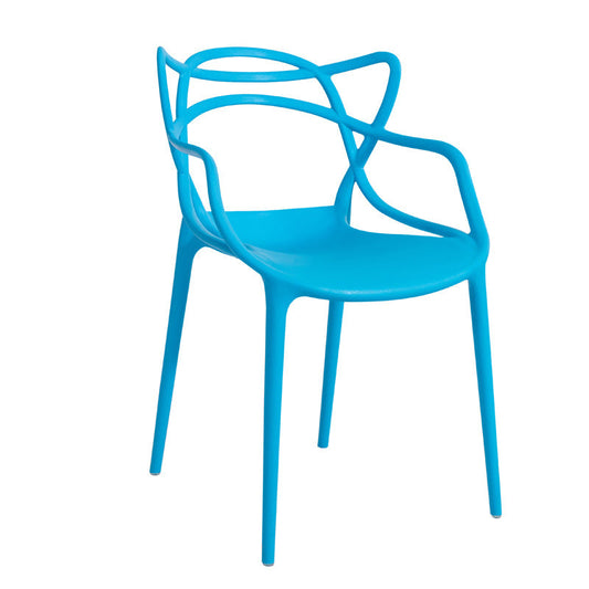 Open Back Dining Arm Chair Modern Indoor-Outdoor Plastic Chair