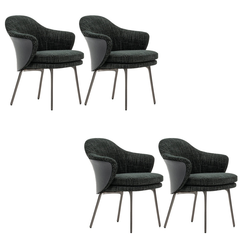 Sedia a braccio di lino parsons basare in metallo sedia da pranzo interno per casa