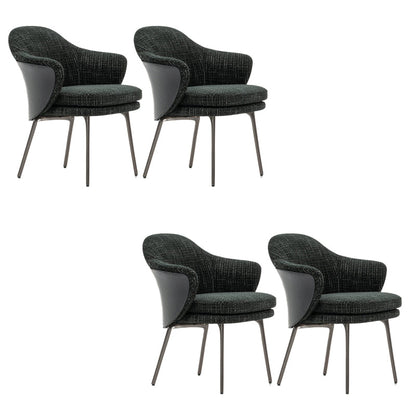 Sedia a braccio di lino parsons basare in metallo sedia da pranzo interno per casa