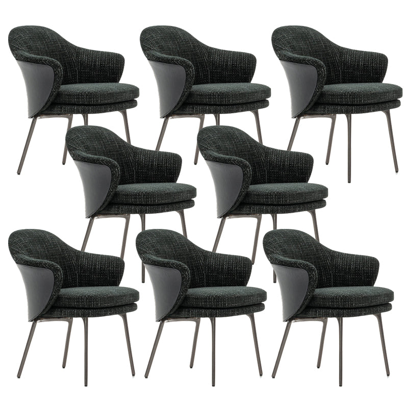 Sedia a braccio di lino parsons basare in metallo sedia da pranzo interno per casa