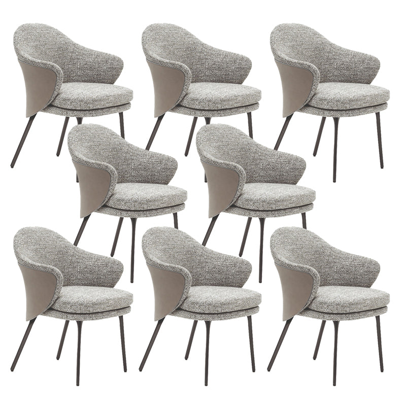 Sedia a braccio di lino parsons basare in metallo sedia da pranzo interno per casa