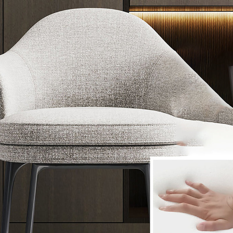 Sedia a braccio di lino parsons basare in metallo sedia da pranzo interno per casa