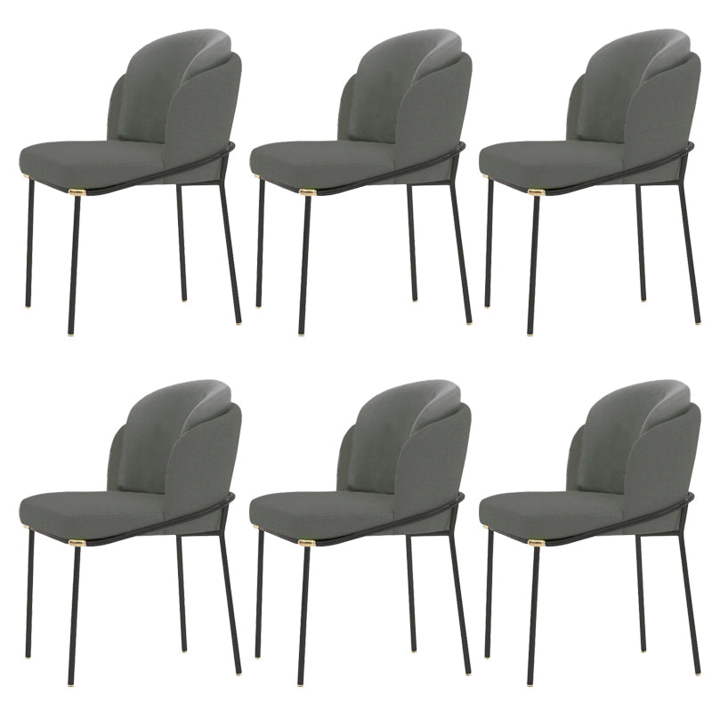 Glam Parsons Side Chair Linen Indoor Dining Chair for Living Room