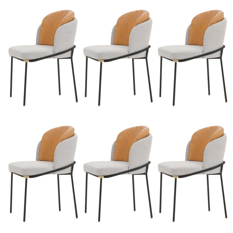 Glam Parsons Side Chair Linen Indoor Dining Chair for Living Room