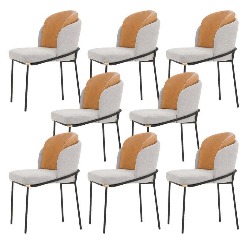Glam Parsons Side Chair Linen Indoor Dining Chair for Living Room