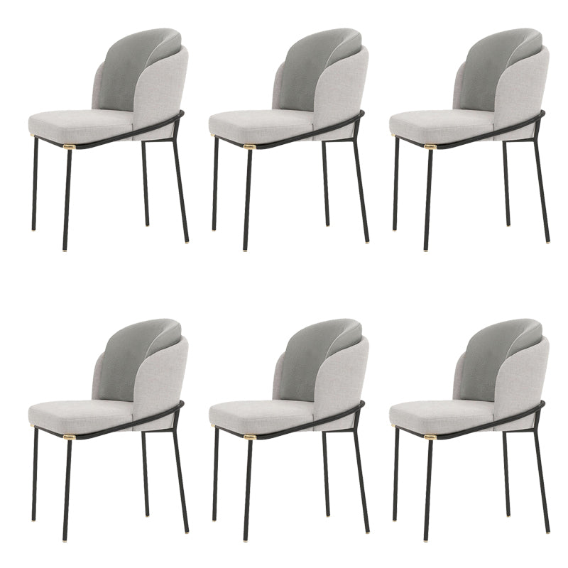 Glam Parsons Side Chair Linen Indoor Dining Chair for Living Room