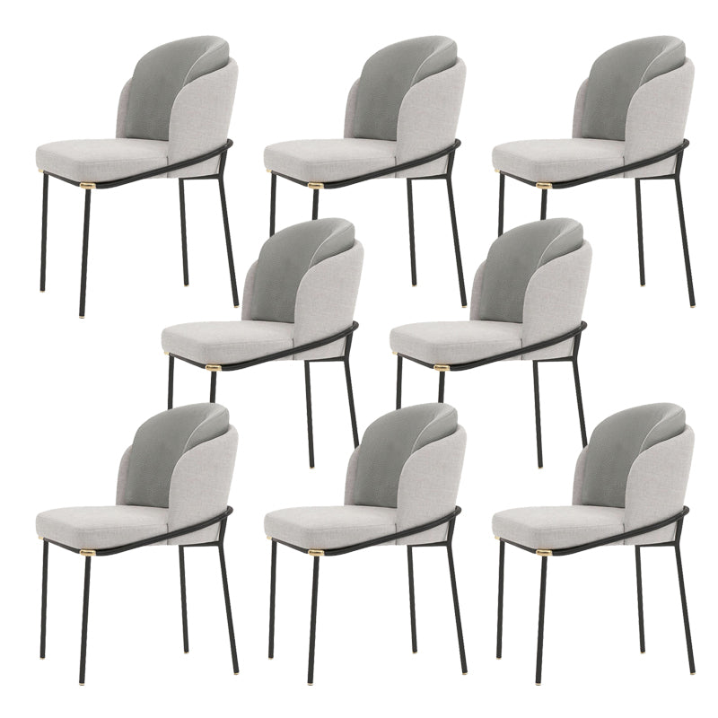 Glam Parsons Side Chair Linen Indoor Dining Chair for Living Room