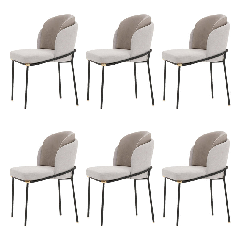 Glam Parsons Side Chair Linen Indoor Dining Chair for Living Room