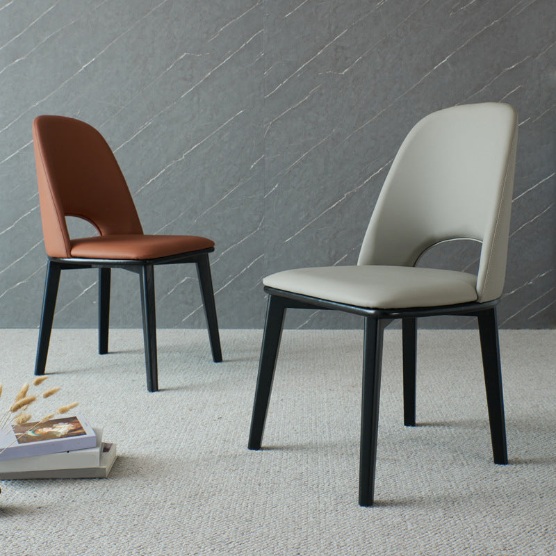 工業用ホーム屋内椅子ソリッドウッドレッグダイニングアームレスチェア