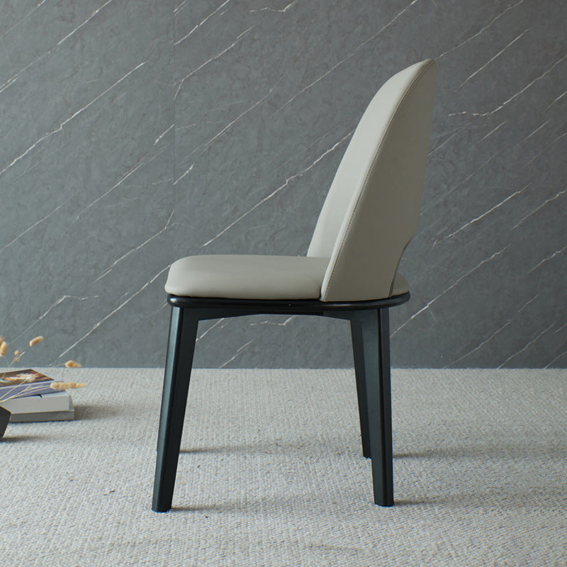 工業用ホーム屋内椅子ソリッドウッドレッグダイニングアームレスチェア