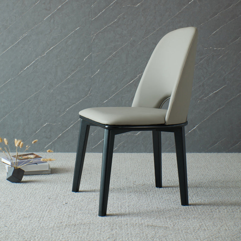 工業用ホーム屋内椅子ソリッドウッドレッグダイニングアームレスチェア