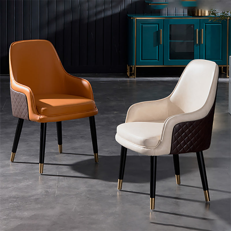 Leather Arm Chair Glam Style Indoor Dining Chair for Dining Room Clearhalo 'Dining Chairs' 'Dining Tables & Seating' 'dining_chair' 'furn' 'furn_dining_chair' 'Furniture' 'Kitchen & Dining Furniture' 6544407