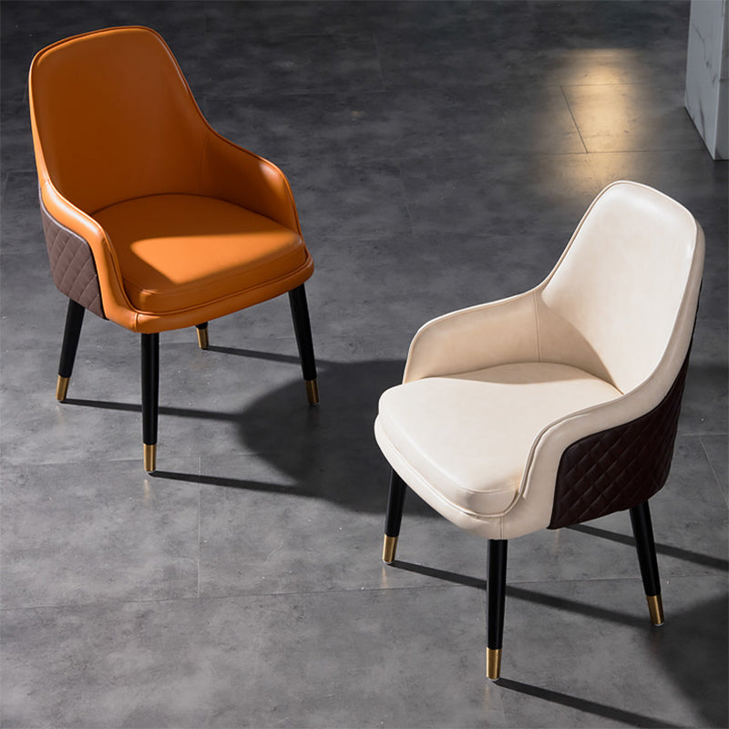 Leather Arm Chair Glam Style Indoor Dining Chair for Dining Room Clearhalo 'Dining Chairs' 'Dining Tables & Seating' 'dining_chair' 'furn' 'furn_dining_chair' 'Furniture' 'Kitchen & Dining Furniture' 6544411