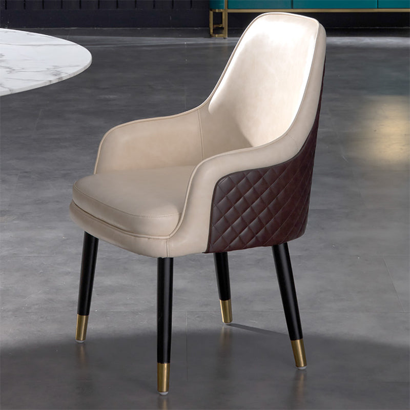 Leather Arm Chair Glam Style Indoor Dining Chair for Dining Room Clearhalo 'Dining Chairs' 'Dining Tables & Seating' 'dining_chair' 'furn' 'furn_dining_chair' 'Furniture' 'Kitchen & Dining Furniture' 6544413