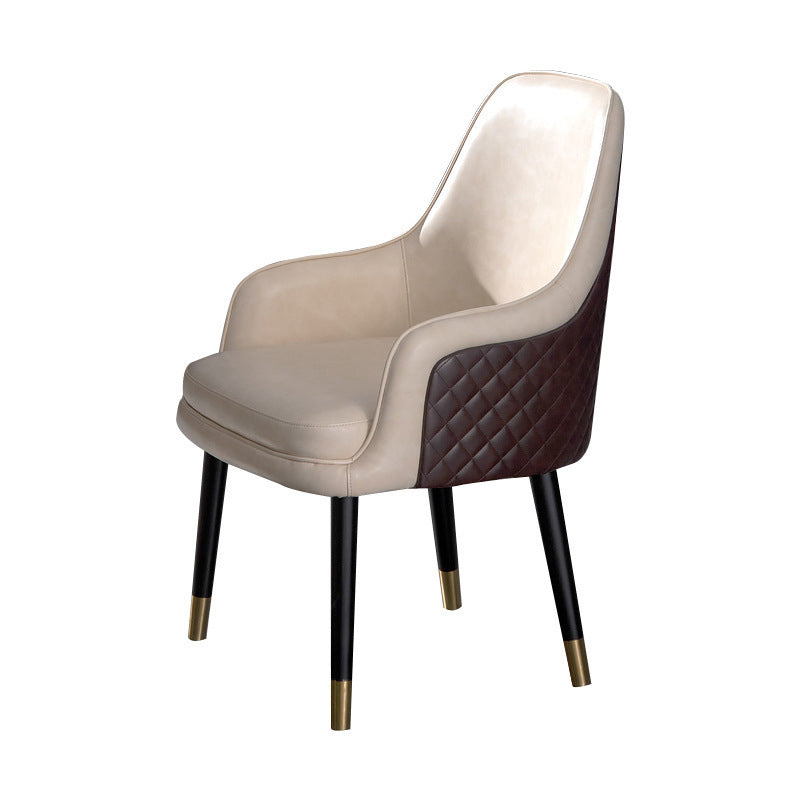 Leather Arm Chair Glam Style Indoor Dining Chair for Dining Room Clearhalo 'Dining Chairs' 'Dining Tables & Seating' 'dining_chair' 'furn' 'furn_dining_chair' 'Furniture' 'Kitchen & Dining Furniture' 6544415