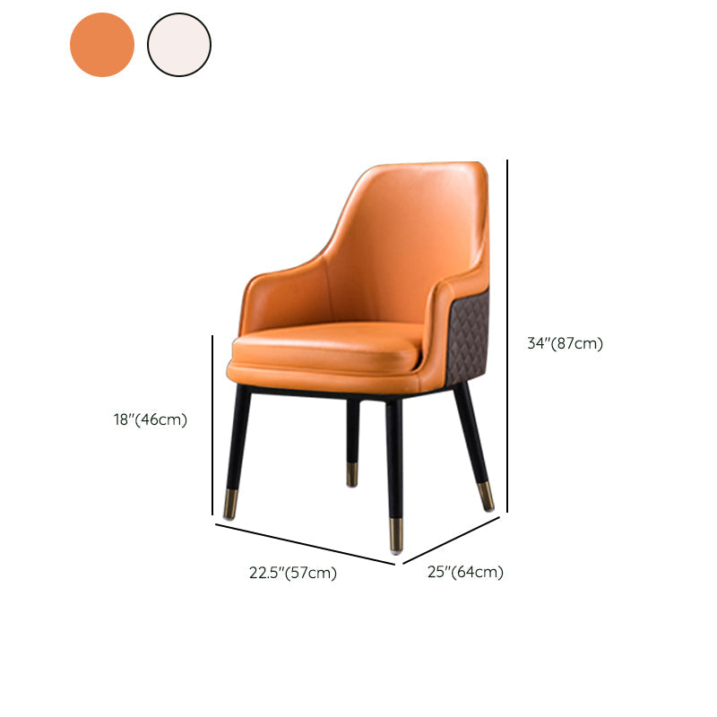 Leather Arm Chair Glam Style Indoor Dining Chair for Dining Room Clearhalo 'Dining Chairs' 'Dining Tables & Seating' 'dining_chair' 'furn' 'furn_dining_chair' 'Furniture' 'Kitchen & Dining Furniture' 6544425