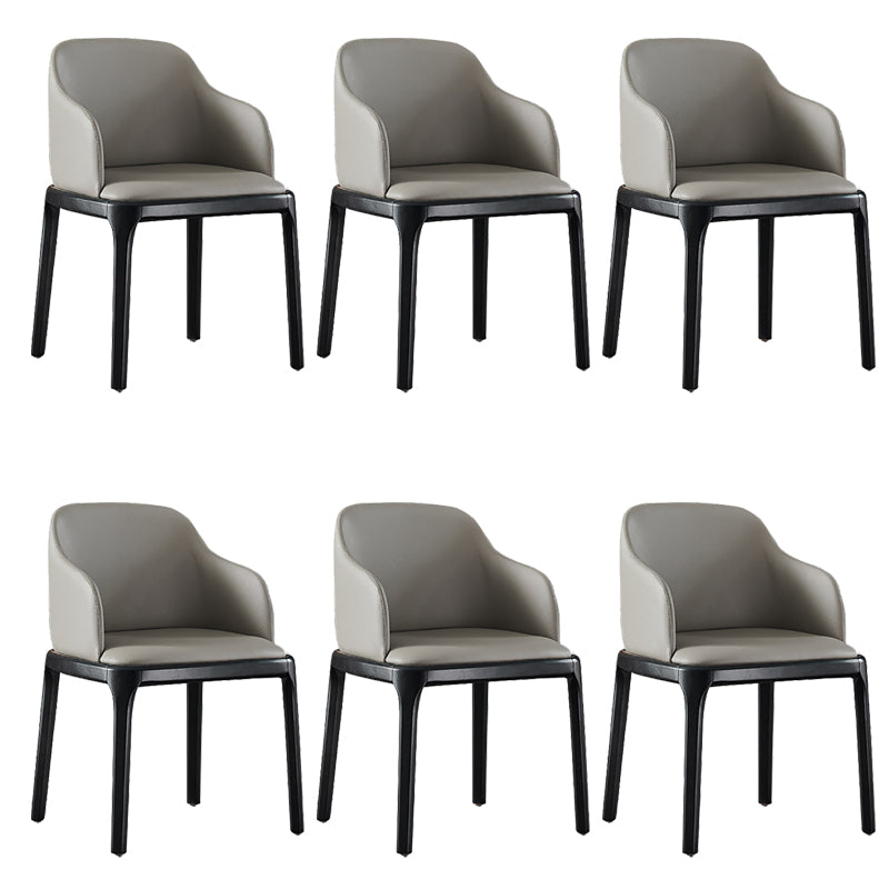 Parsons Upholstered Dining Chair Industrial Home Dining Room Chair Grey With Arms 6 Piece Set Clearhalo 'Dining Chairs' 'Dining Tables & Seating' 'dining_chair' 'furn' 'furn_dining_chair' 'Furniture' 'Kitchen & Dining Furniture' 6544430