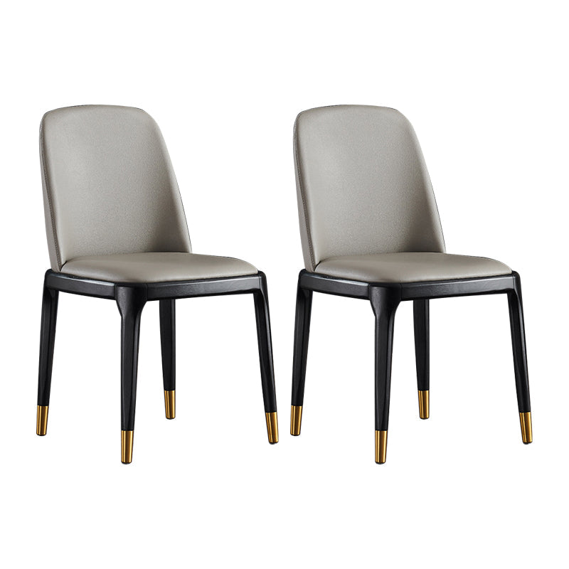 Parsons Upholstered Dining Chair Industrial Home Dining Room Chair Grey Armless 2 Piece Set Clearhalo 'Dining Chairs' 'Dining Tables & Seating' 'dining_chair' 'furn' 'furn_dining_chair' 'Furniture' 'Kitchen & Dining Furniture' 6544435