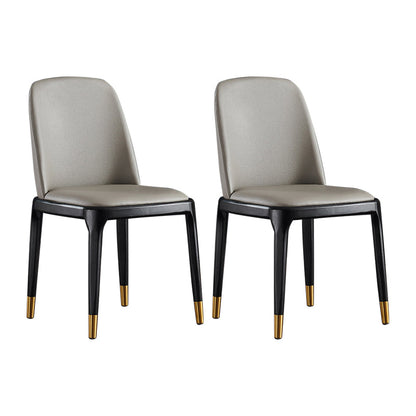 Parsons Upholstered Dining Chair Industrial Home Dining Room Chair Grey Armless 2 Piece Set Clearhalo 'Dining Chairs' 'Dining Tables & Seating' 'dining_chair' 'furn' 'furn_dining_chair' 'Furniture' 'Kitchen & Dining Furniture' 6544435