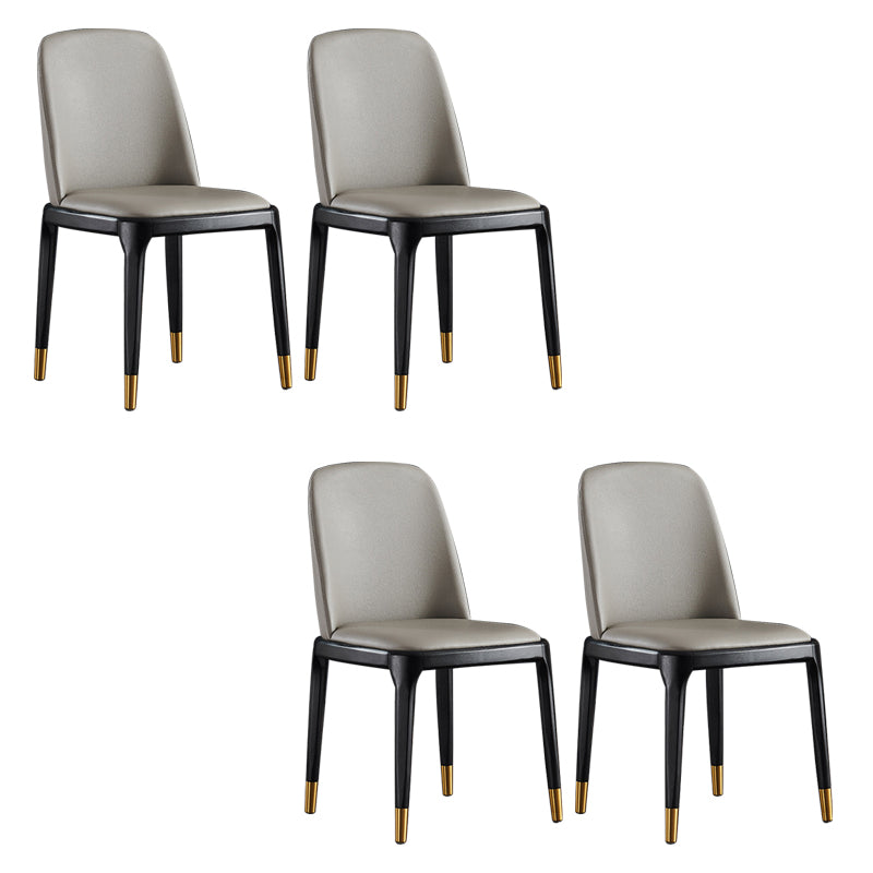 Parsons Upholstered Dining Chair Industrial Home Dining Room Chair Grey Armless 4 Piece Set Clearhalo 'Dining Chairs' 'Dining Tables & Seating' 'dining_chair' 'furn' 'furn_dining_chair' 'Furniture' 'Kitchen & Dining Furniture' 6544436