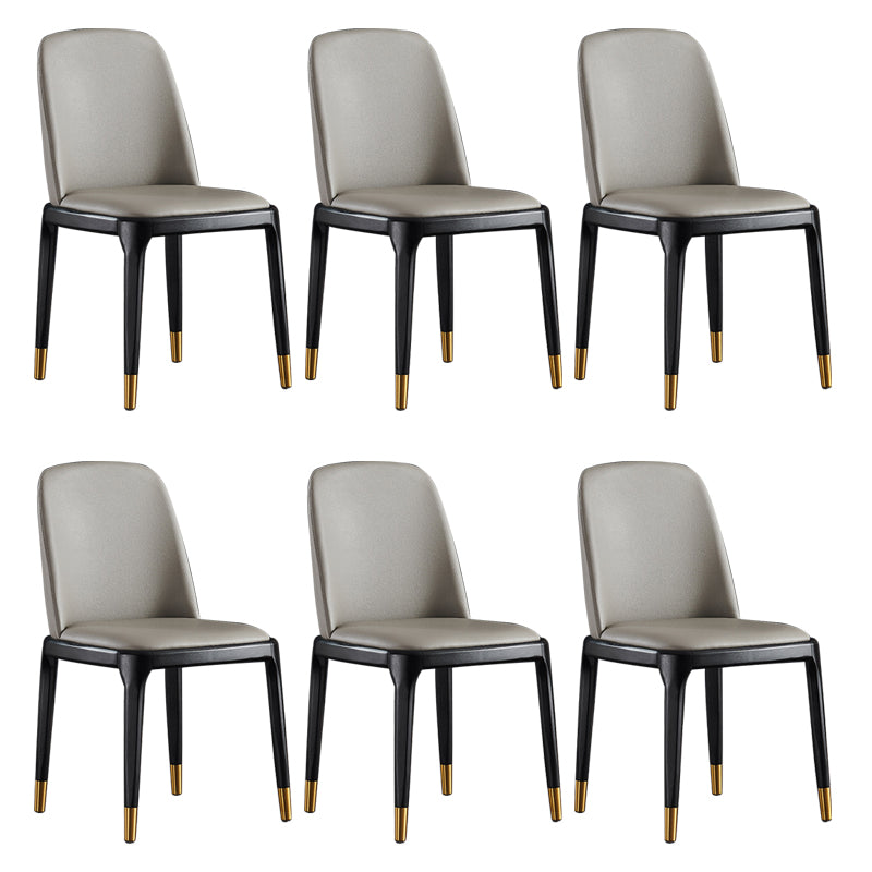 Parsons Upholstered Dining Chair Industrial Home Dining Room Chair Grey Armless 6 Piece Set Clearhalo 'Dining Chairs' 'Dining Tables & Seating' 'dining_chair' 'furn' 'furn_dining_chair' 'Furniture' 'Kitchen & Dining Furniture' 6544438