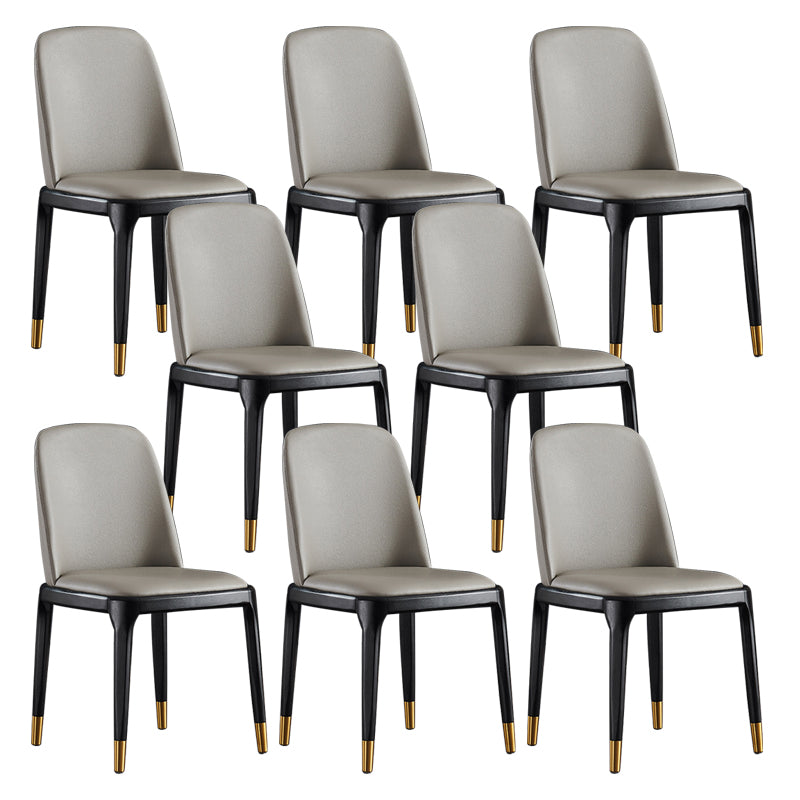 Parsons Upholstered Dining Chair Industrial Home Dining Room Chair Grey Armless 8 Piece Set Clearhalo 'Dining Chairs' 'Dining Tables & Seating' 'dining_chair' 'furn' 'furn_dining_chair' 'Furniture' 'Kitchen & Dining Furniture' 6544440