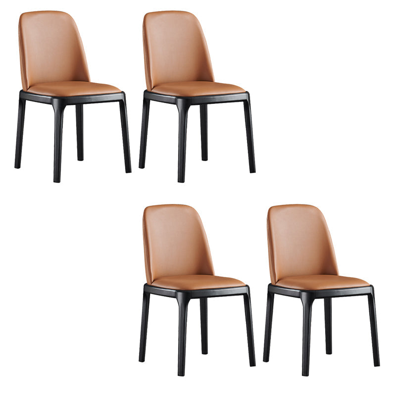 Parsons Upholstered Dining Chair Industrial Home Dining Room Chair Orange Armless 4 Piece Set Clearhalo 'Dining Chairs' 'Dining Tables & Seating' 'dining_chair' 'furn' 'furn_dining_chair' 'Furniture' 'Kitchen & Dining Furniture' 6544444