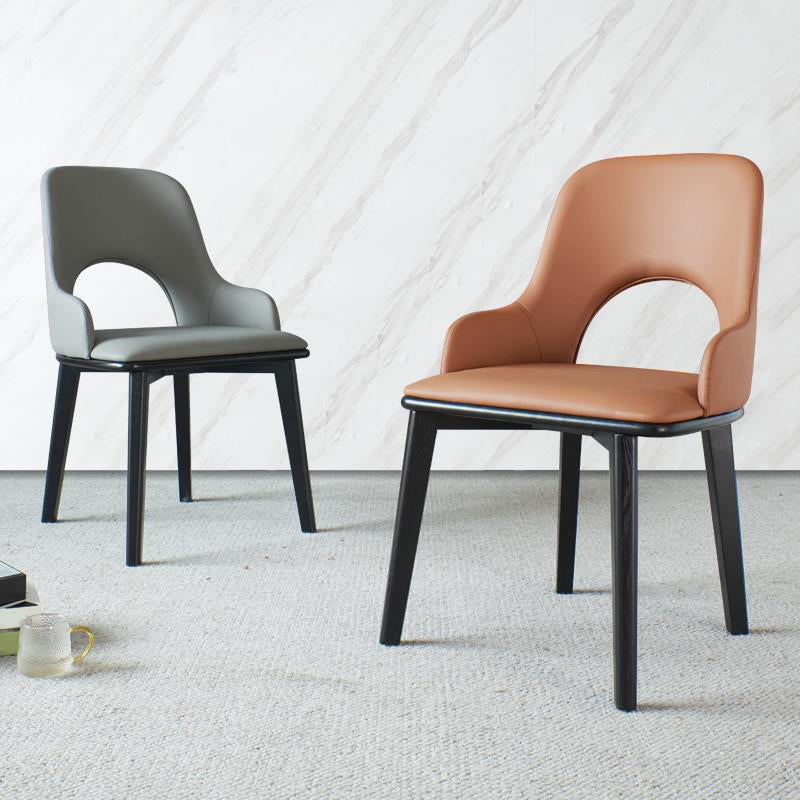 Open Back Home Dining Chair Wooden legs Arm Chair with Upholstered Clearhalo 'Dining Chairs' 'Dining Tables & Seating' 'dining_chair' 'furn' 'furn_dining_chair' 'Furniture' 'Kitchen & Dining Furniture' 6544480