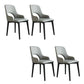 Open Back Home Dining Chair Wooden legs Arm Chair with Upholstered Grey 4 Piece Set Clearhalo 'Dining Chairs' 'Dining Tables & Seating' 'dining_chair' 'furn' 'furn_dining_chair' 'Furniture' 'Kitchen & Dining Furniture' 6544483
