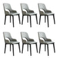 Open Back Home Dining Chair Wooden legs Arm Chair with Upholstered Grey 6 Piece Set Clearhalo 'Dining Chairs' 'Dining Tables & Seating' 'dining_chair' 'furn' 'furn_dining_chair' 'Furniture' 'Kitchen & Dining Furniture' 6544484