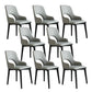 Open Back Home Dining Chair Wooden legs Arm Chair with Upholstered Grey 8 Piece Set Clearhalo 'Dining Chairs' 'Dining Tables & Seating' 'dining_chair' 'furn' 'furn_dining_chair' 'Furniture' 'Kitchen & Dining Furniture' 6544486