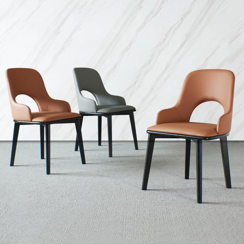 Open Back Home Dining Chair Wooden legs Arm Chair with Upholstered Clearhalo 'Dining Chairs' 'Dining Tables & Seating' 'dining_chair' 'furn' 'furn_dining_chair' 'Furniture' 'Kitchen & Dining Furniture' 6544487