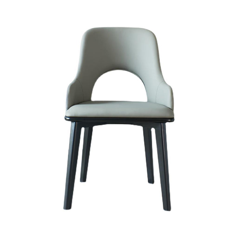 Open Back Home Dining Chair Wooden legs Arm Chair with Upholstered Clearhalo 'Dining Chairs' 'Dining Tables & Seating' 'dining_chair' 'furn' 'furn_dining_chair' 'Furniture' 'Kitchen & Dining Furniture' 6544489