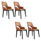 Open Back Home Dining Chair Wooden legs Arm Chair with Upholstered Brown 4 Piece Set Clearhalo 'Dining Chairs' 'Dining Tables & Seating' 'dining_chair' 'furn' 'furn_dining_chair' 'Furniture' 'Kitchen & Dining Furniture' 6544490